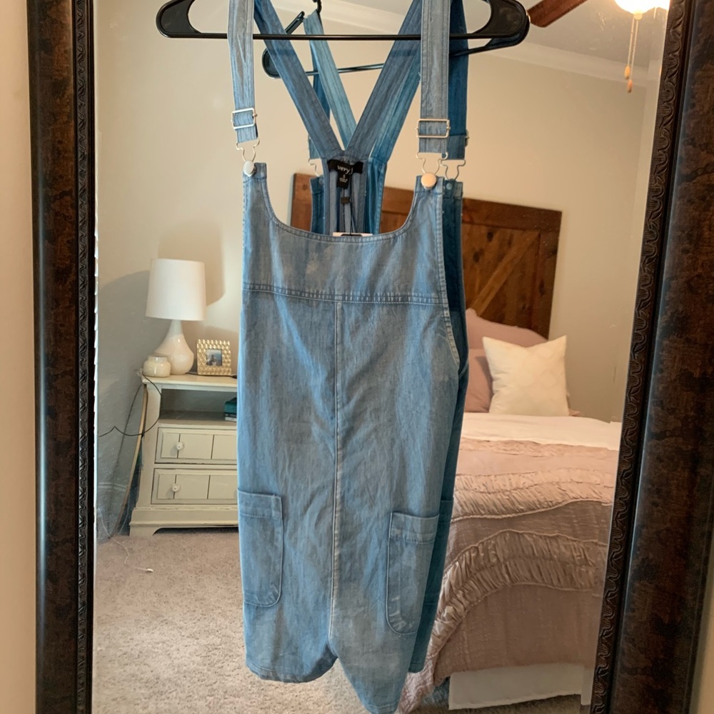 NWT denim short overalls